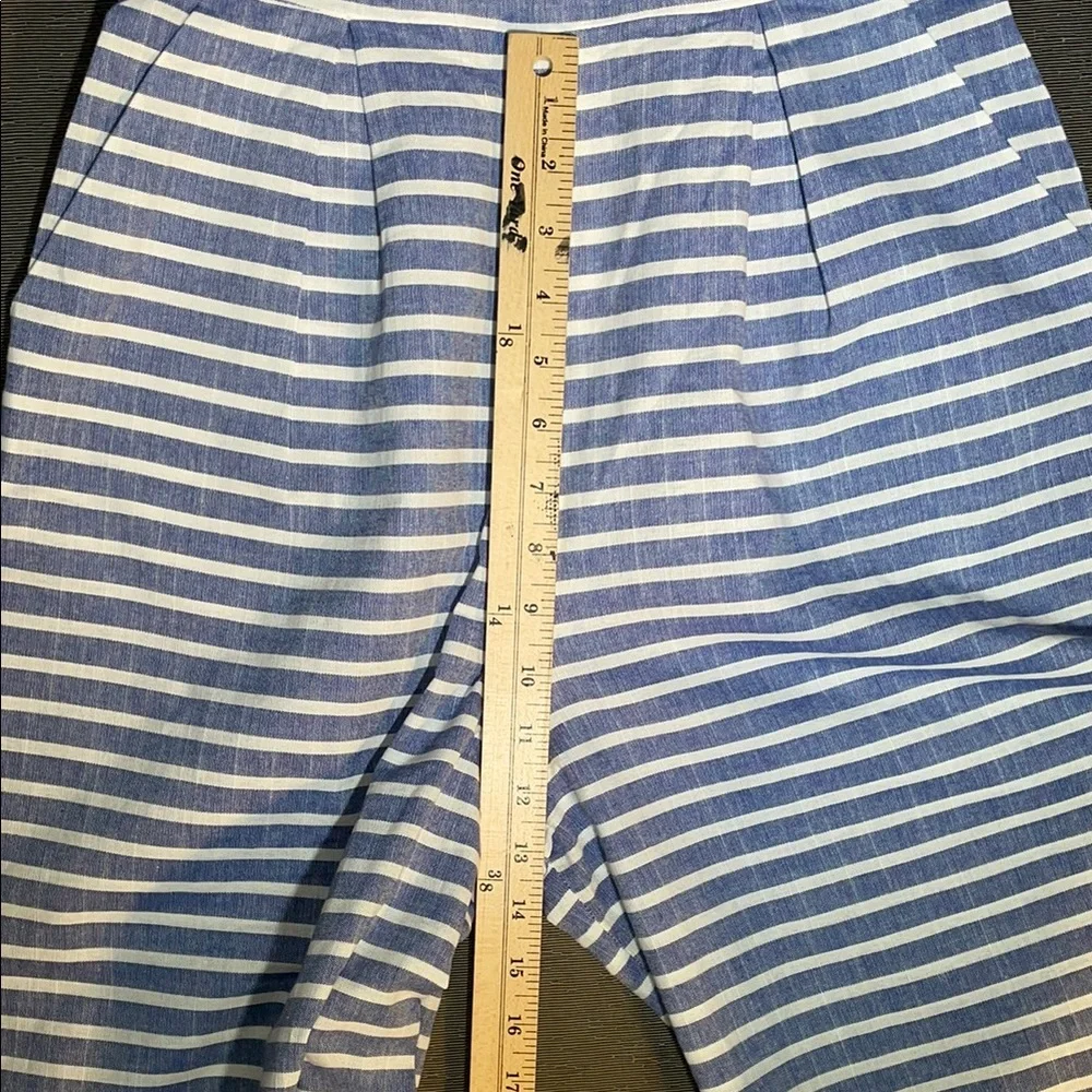 1901 Blue and‎ White Striped Cropped Romper - Picture 4 of 8